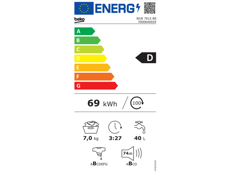 Beko WUE7612BS Elöltöltős Mosógép