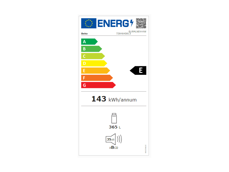 Egyajtós NF hűtő, fehér,365l