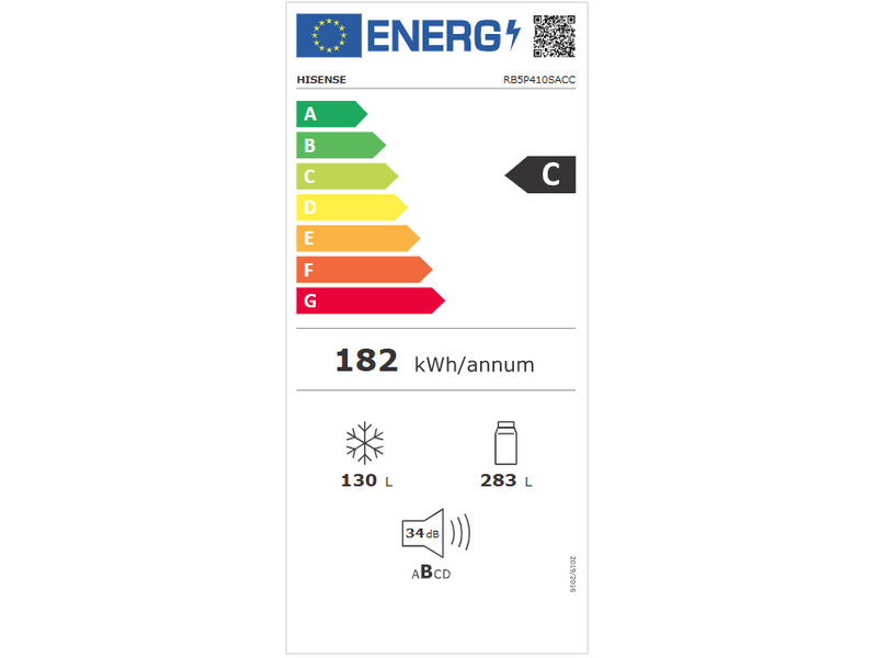 Hisense RB5P410SACC Alulfagyasztós kombinált hűtőszekrény