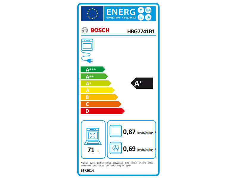 Bosch HBG7741B1 Beépíthető sütő