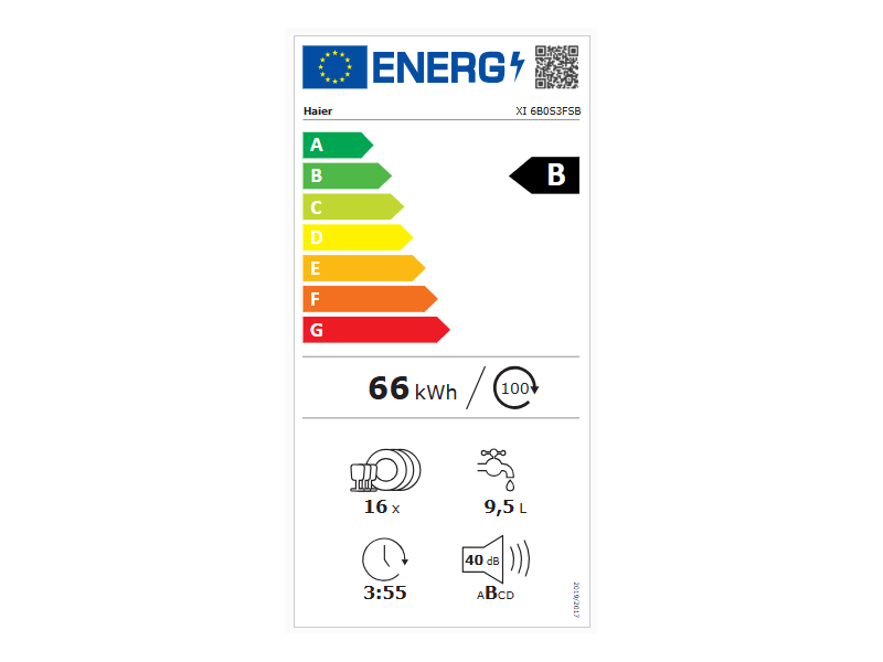 Haier XI 6B0S3FSB Integrált mosogatógép