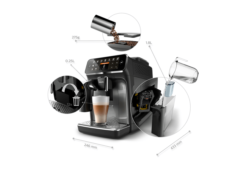 Philips Series 4300 LatteGo EP4349/70 Automata kávéfőző LatteGo tejhabosítóval