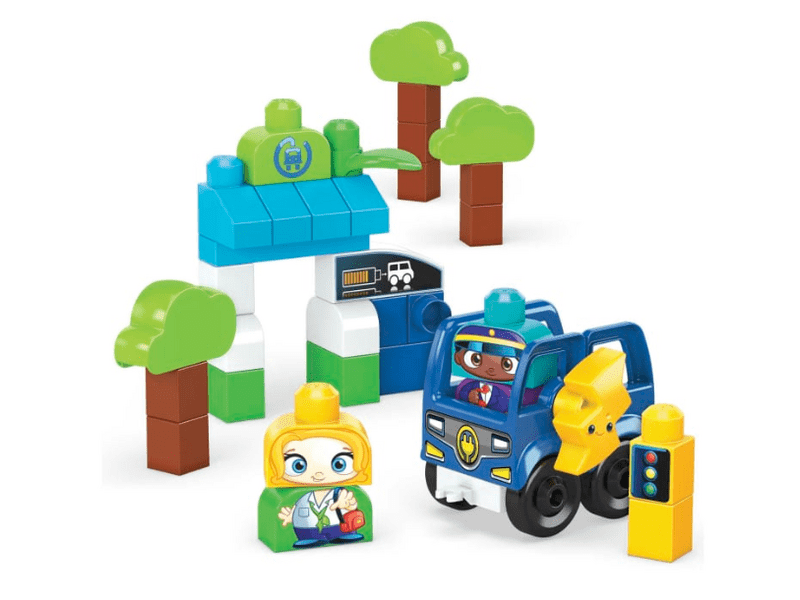 Buszmegálló és Töltőpont Járművel Építőkockák (HDX90)