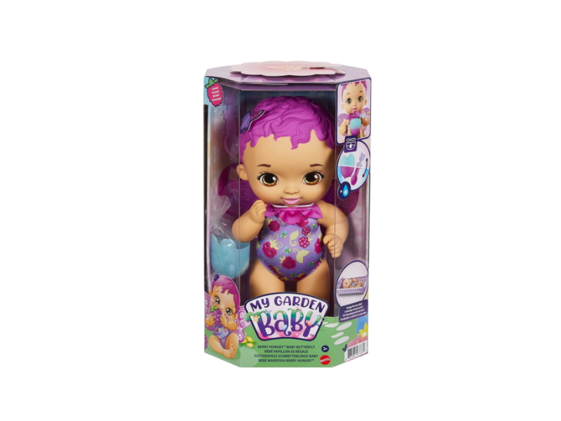 Mattel GYP00 My Garden Baby Édi-bébi etetés Rózsaszín pillangó baba