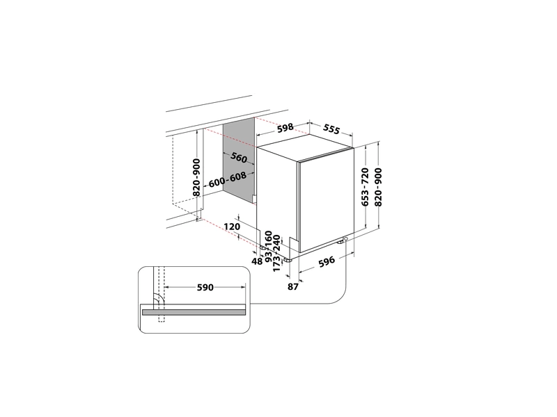Whirlpool WIC 3C26 F Ugradbena perilica posuđa