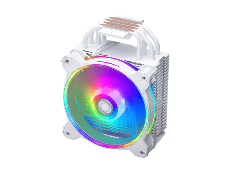 COOLER MASTER CPU hűtő HYPER 212 HALO WHITE ARGB, LGA1700 támogatással, fehér
