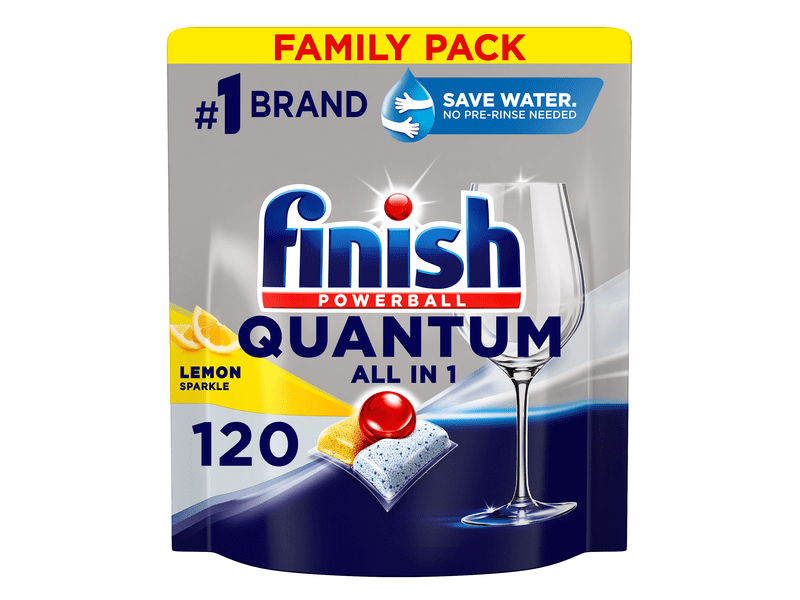 Finish Powerball Quantum All in 1 mosogatógép-kapszula, Lemon, 120 db