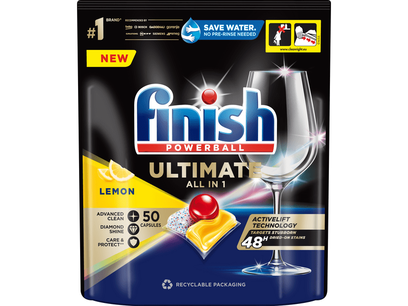Finish Ultimate All in 1 Citromos mosogatógép tabletta, 50 db