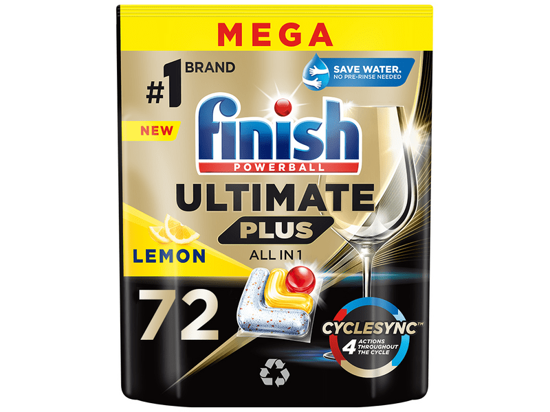 Finish Ultimate Plus All in 1 Lemon Mosogatógép kapszula, 72 db