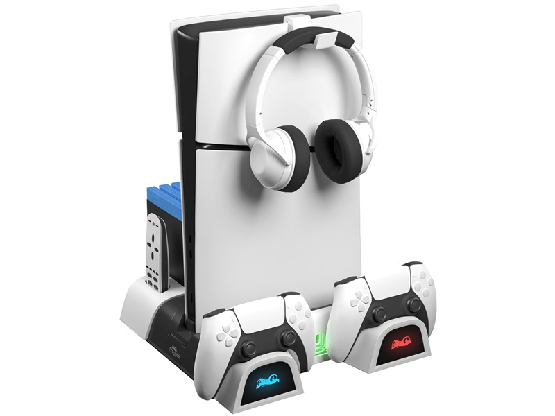 FroggieX PS5/PS5 Slim stalak za ventilator + držač za slušalice (FX-P5-C4-W)