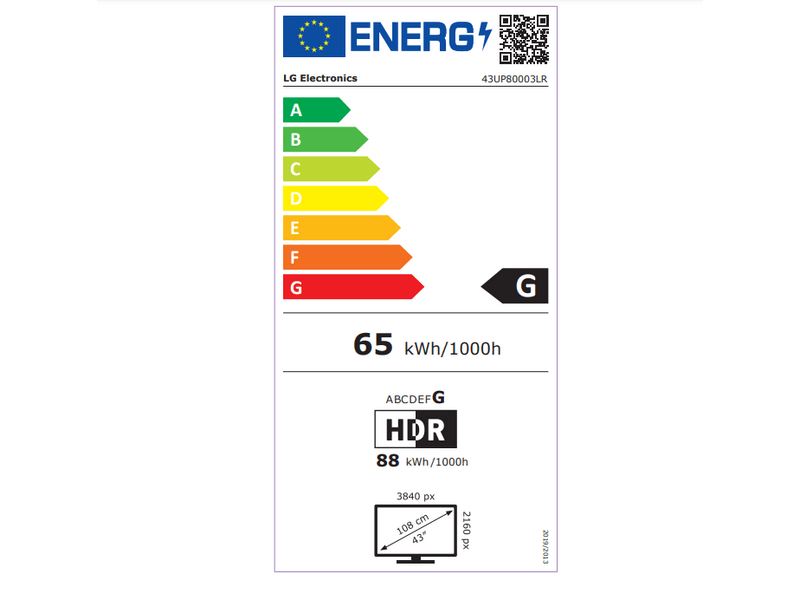 LG 43UP80003LR 43'' 4K HDR Smart UHD TV