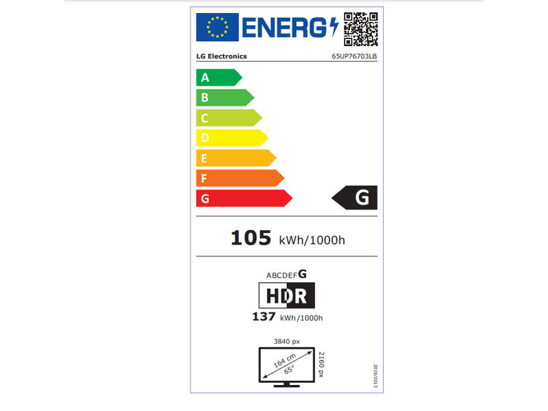 LG 65'' (164 cm) 4K HDR Smart UHD TV 65UP76703LB