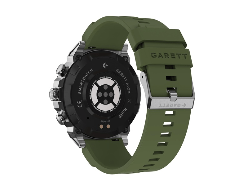 Garett Atom Okosóra, ezüst-fekete, fém/szilikon szíjjal