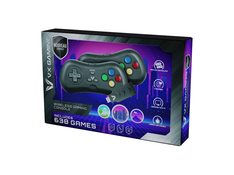 Volkano VX Gaming 2.4GHz HDMI Játékállomás, 638 beépített játék (VX162BK)