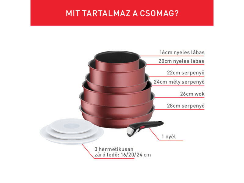 Tefal Ingenio Daily Chef L3989402 Edénykészlet, 10 db-os