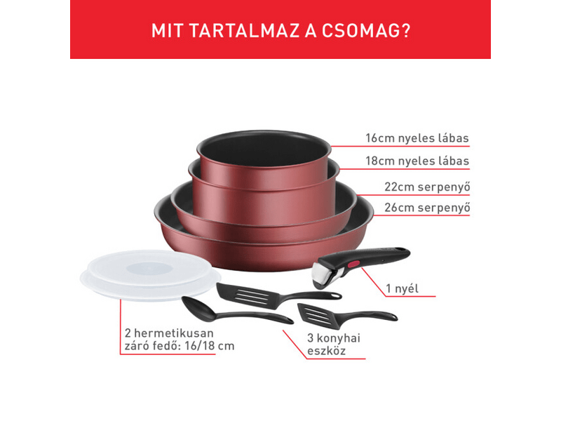 TEFAL Ingenio Daily Chef Edénykészlet, 10 db-os (L3989502)