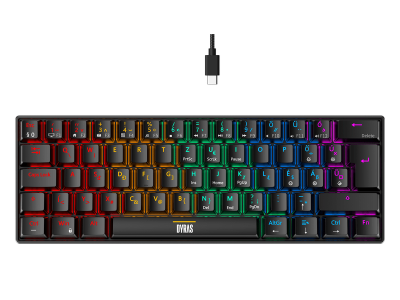 Dyras GS-KEYB903BK Gaming billentyűzet, 60%