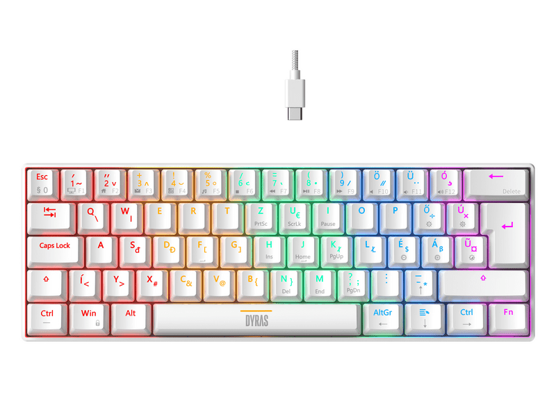 Dyras GS-KEYB903WH Gaming billentyűzet, 60%