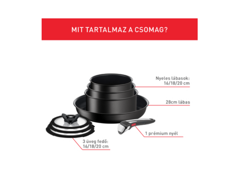 Tefal Ingenio Unlimited On L3959053 Edénykészlet, 8 db-os