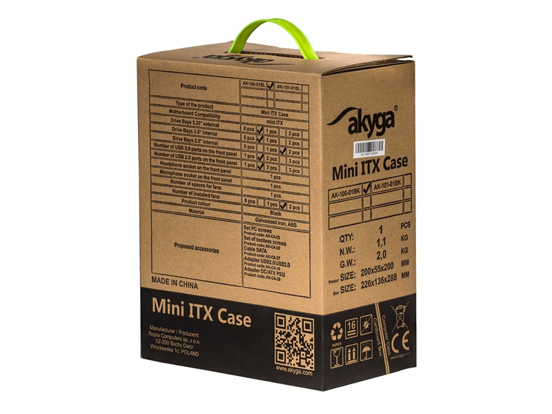 Akyga mini ITX AK-100-01BK VESA + 60W tápegység