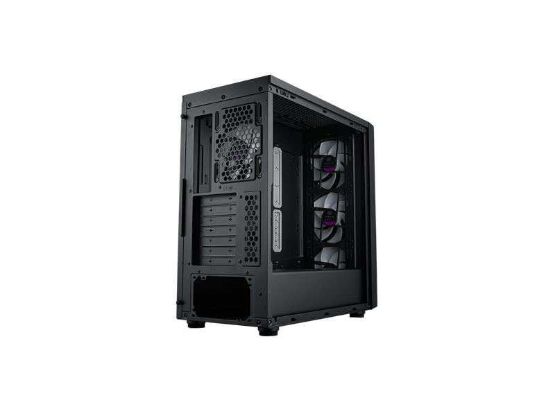 Cooler Master MasterBox 600 edzett üveg számítógépház négy ARGB ventilátorral fekete