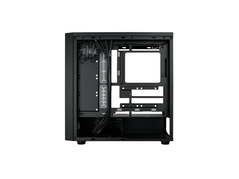 Cooler Master MasterBox 600 edzett üveg számítógépház négy ARGB ventilátorral fekete