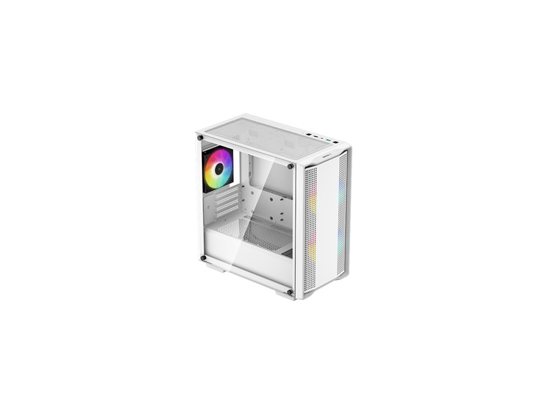 DeepCool Számítógépház - CC360 ARGB WH (fehér, ablakos, 3x12cm ventilátor, Mini-ITX / Micro-ATX, 1xUSB3.0, 1xUSB2.0)