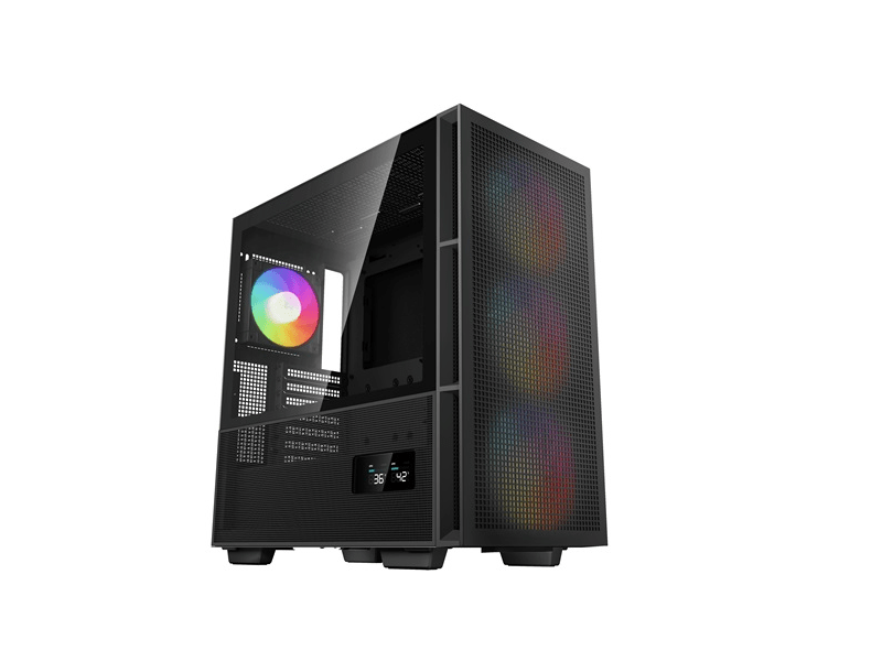 DeepCool Számítógépház - CH560 DIGITAL (fekete, 3x14cm +1x12 ventilátor, Mini-ITX / Micro-ATX / ATX / E-ATX, 2xUSB3.0)