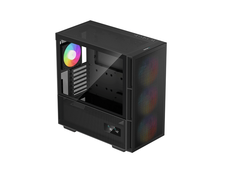 DeepCool Számítógépház - CH560 DIGITAL (fekete, 3x14cm +1x12 ventilátor, Mini-ITX / Micro-ATX / ATX / E-ATX, 2xUSB3.0)