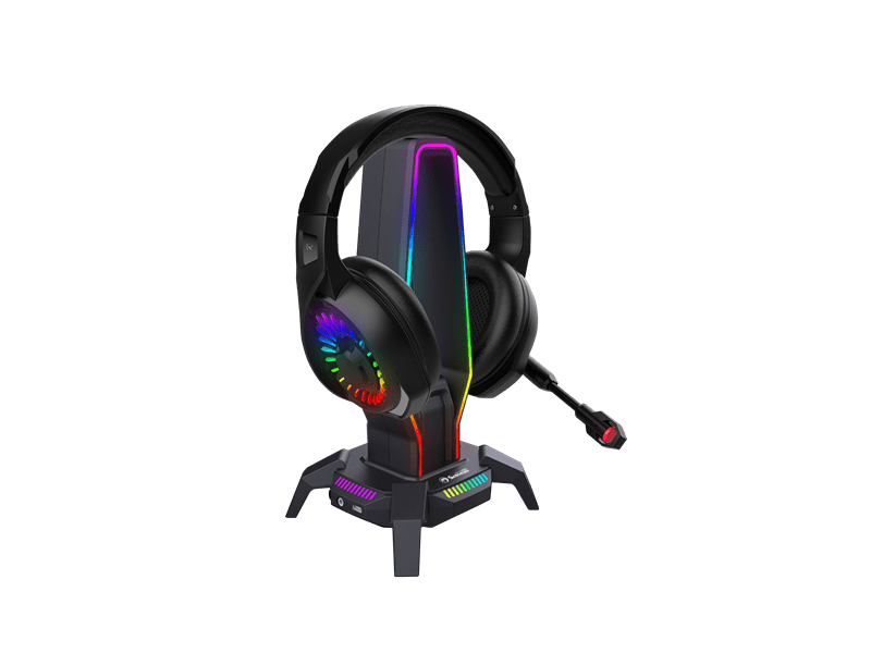 Marvo Kobe 30 RGB fejhallgató tartó, fekete (HZ-10 BK)