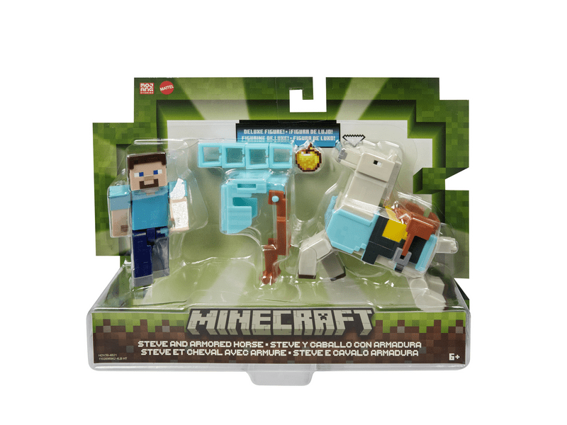 Mattel Minecraft figuraszett - Steve és a páncélozott ló (HDV39)