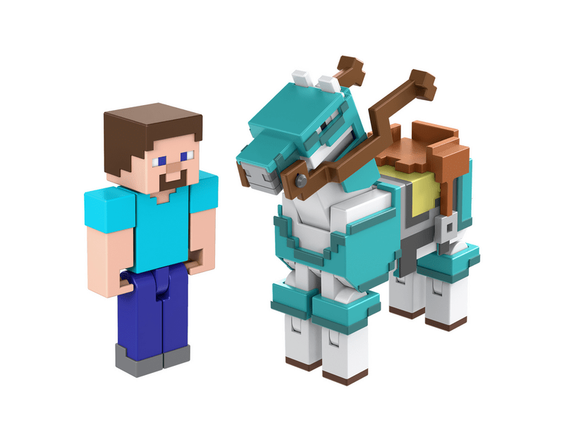 Mattel Minecraft figuraszett - Steve és a páncélozott ló (HDV39)