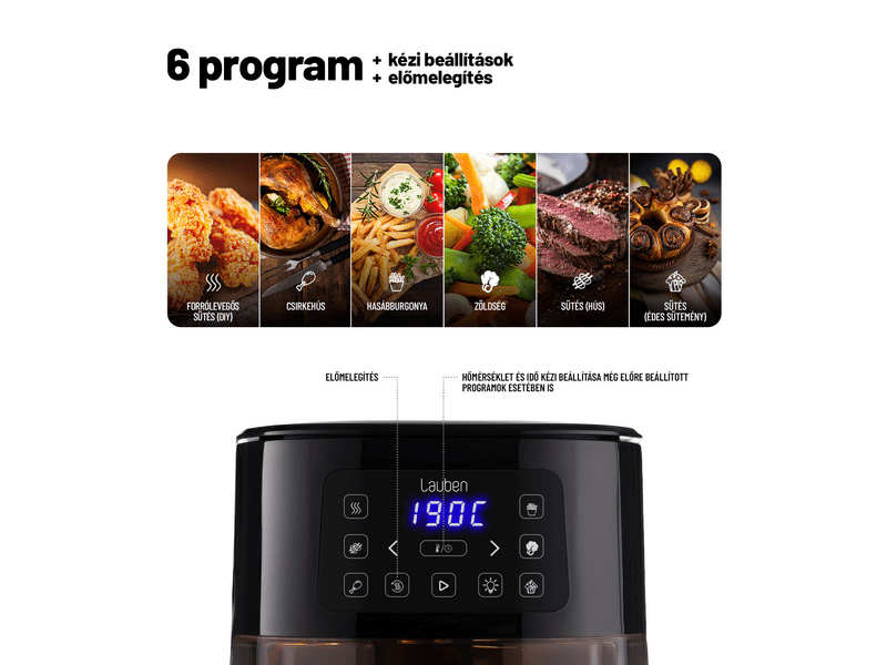 Lauben Hot Air Fryer 4000BC forrólevegős sütő