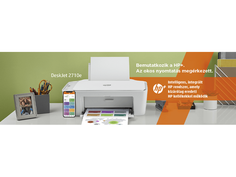 HP DeskJet 2710e Multifunkciós tintasugaras nyomtató, A4, színes, Wi-Fi, HP+, 6 hónap Instant Ink (26K72B)