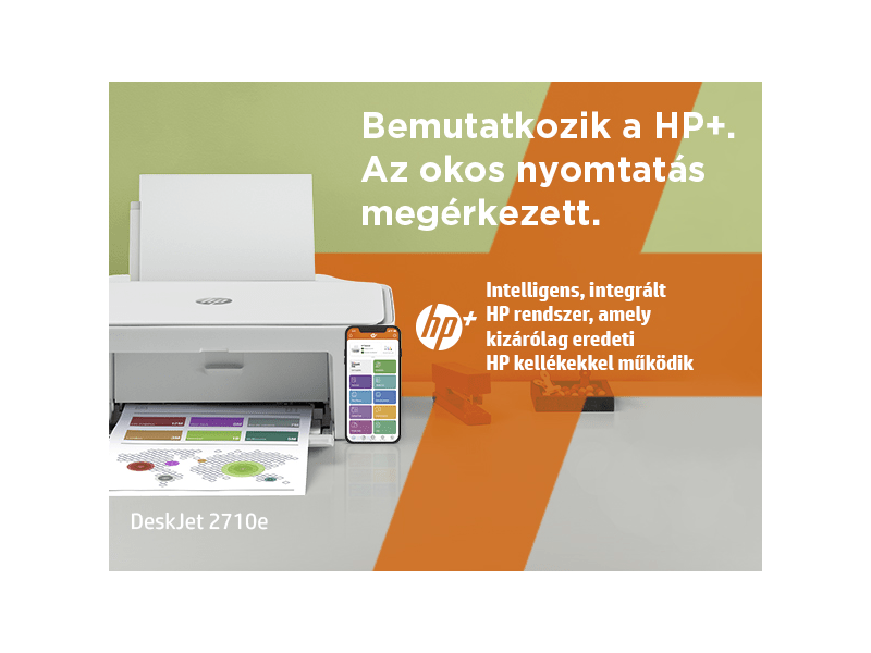HP DeskJet 2710e Multifunkciós tintasugaras nyomtató, A4, színes, Wi-Fi, HP+, 6 hónap Instant Ink (26K72B)