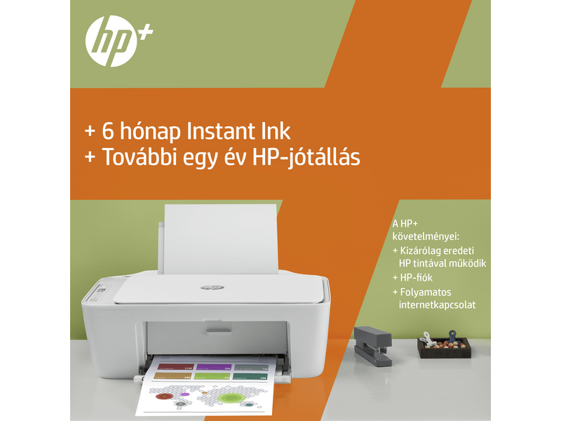 HP DeskJet 2710e Multifunkciós tintasugaras nyomtató, A4, színes, Wi-Fi, HP+, 6 hónap Instant Ink (26K72B)