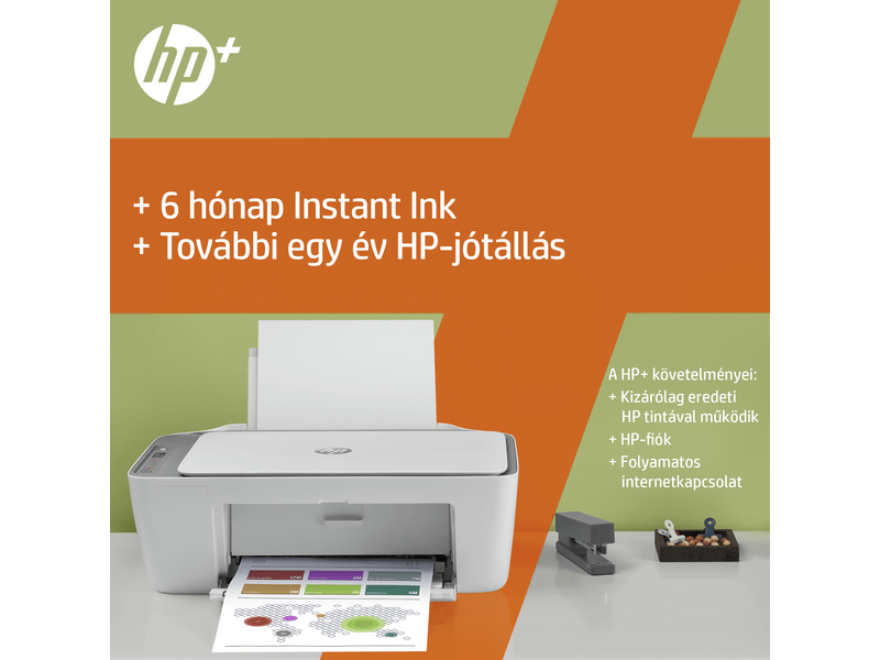 HP DeskJet 2720e multifunkciós tintasugaras nyomtató, A4, színes, Wi-Fi, HP+, 6 hónap Instant Ink (26K67B)