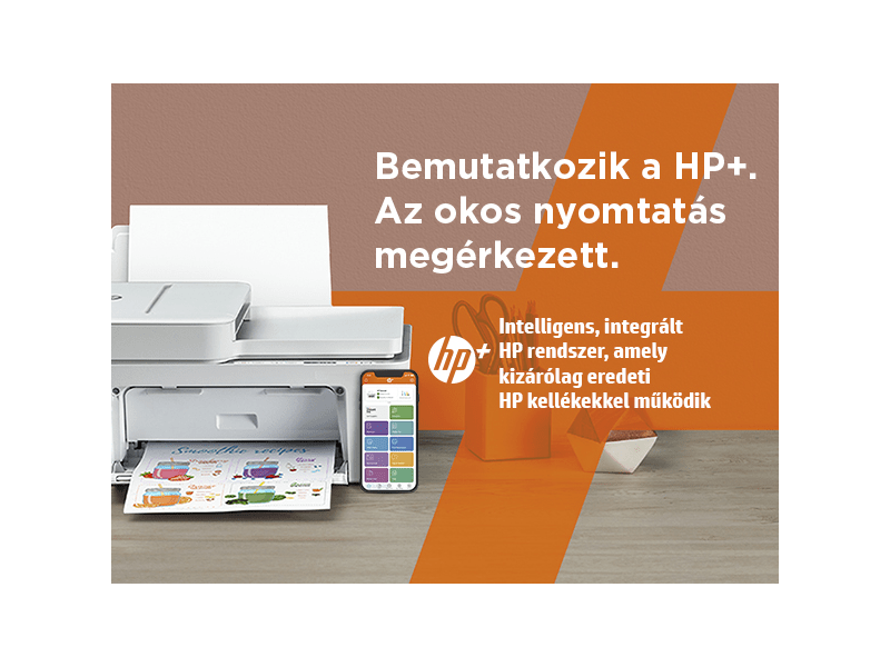 HP DeskJet 4120E multifunkciós színes tintasugaras nyomtató, A4, ADF, Wi-Fi, HP+, 6 hónap Instant Ink (26Q90B)