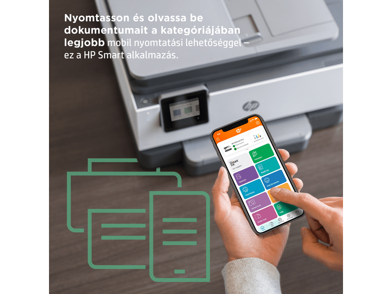 HP Officejet Pro 9010e multifunkciós tintasugraras nyomtató, A4, színes, Wi-Fi, HP+, 6 hónap Instant Ink (257G4B)