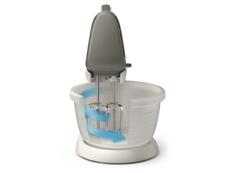 Kézimixer tállal 5seb 450W fehér-szürke