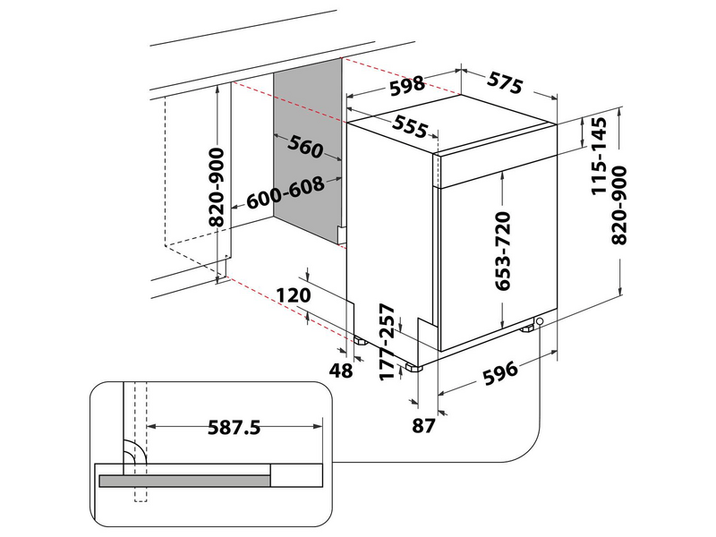 Whirlpool WBO 3T333 P 6.5 X Ugradbena perilica posuđa