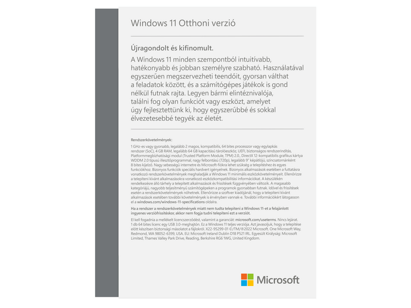Microsoft Windows 11 Home 64-bit, HUN, 1 felhasználó