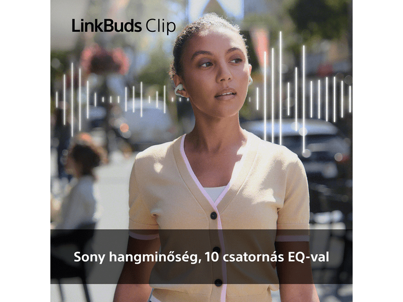 Sony WF-LC900C LinkBuds Clip nyitott fülhallgató, szürkés bézs
