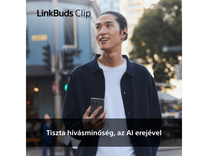 Sony WF-LC900C LinkBuds Clip nyitott fülhallgató, szürkés bézs
