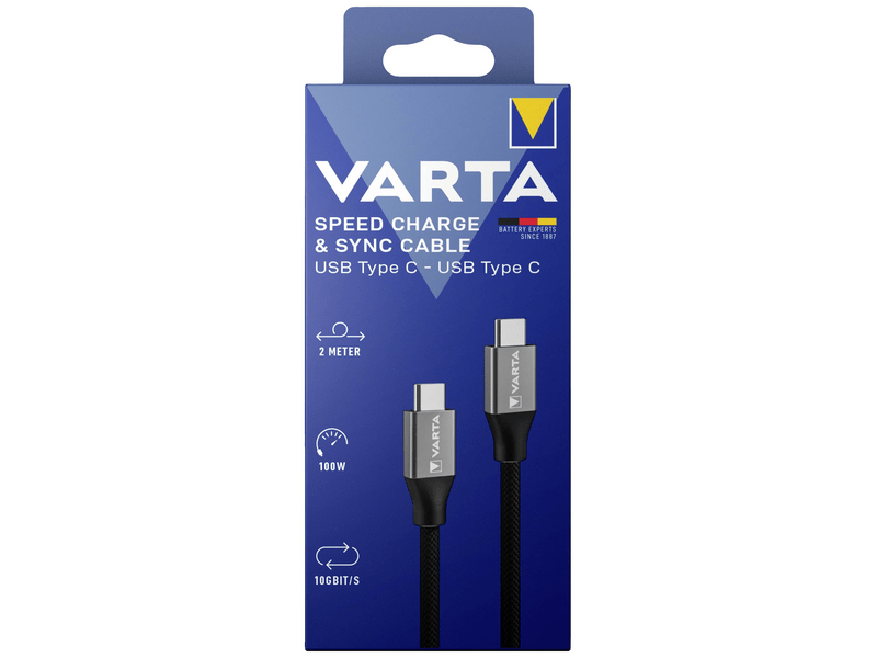 Varta USB-C - USB-C Brzi punjač i kabel za sinkronizaciju, 2 m