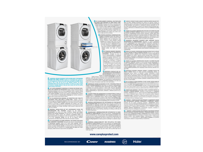 Candy WSK1111U Care+Protect összeépítő keret kihúzható polccal