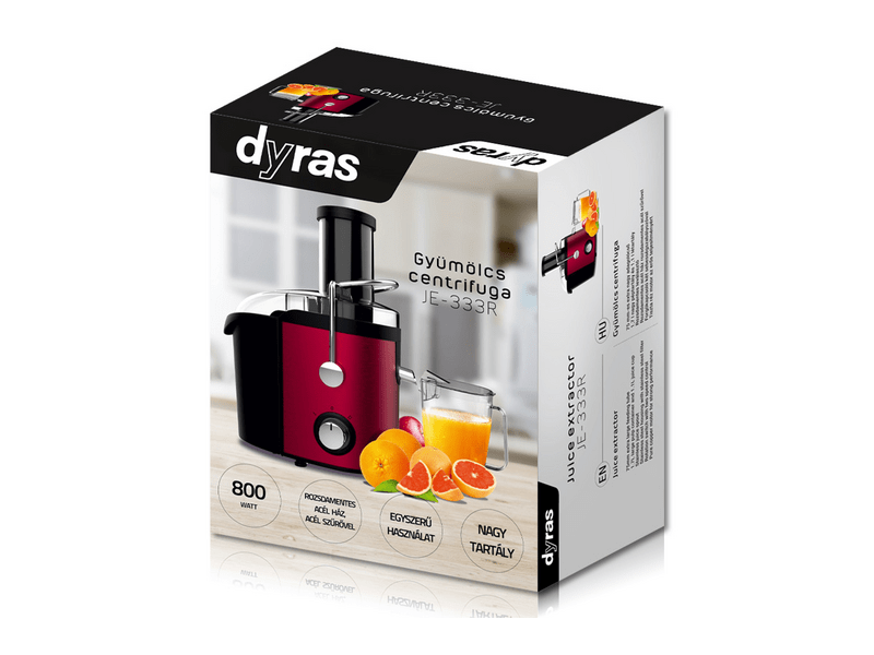 Dyras JE-333R Gyümölcscentrifuga, bordó