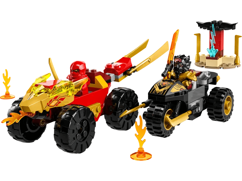 LEGO® NINJAGO® Kai és Ras autós és motoros csatája (71789)