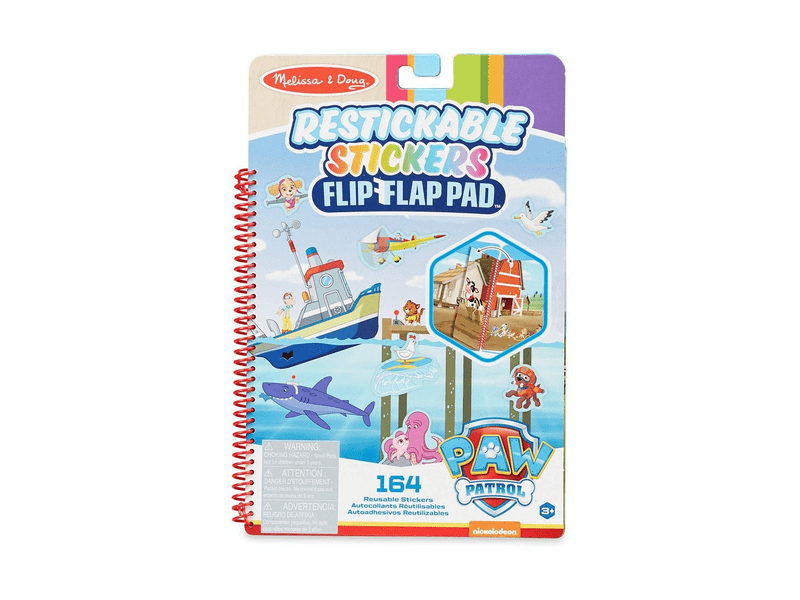 Melissa & Doug kreatív játék, újrahasználható matrica füzet, mancs őrjárat - kaland-öböl