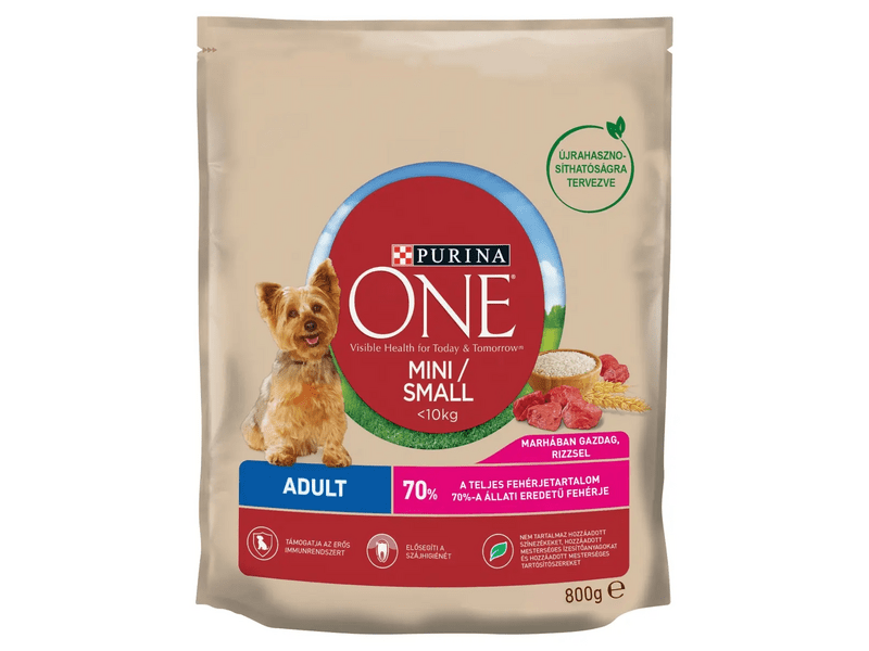 Purina One szárazeledel kutyáknak, mini adult, marha 800g